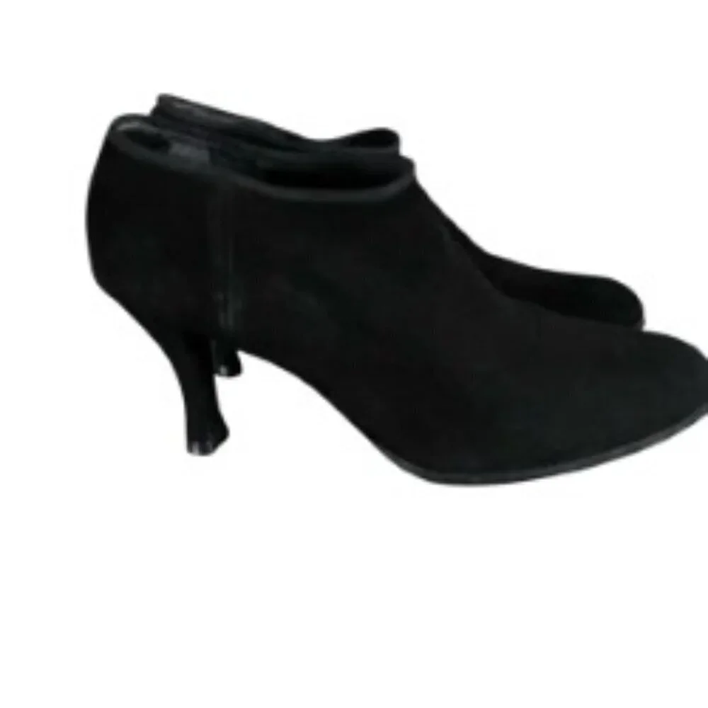 Stuart Weitzman Black Suede Ankle Bootie 8